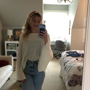 White Bell Sleeve Sweater